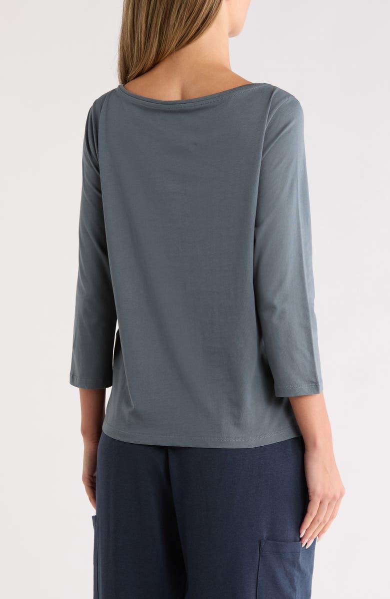 Eileen Fisher Bateau Neck Jersey Top, Alternate, color, Eucalyptus