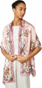 SILKSILKY Silk Printed Rectangular Long Stole Scarf