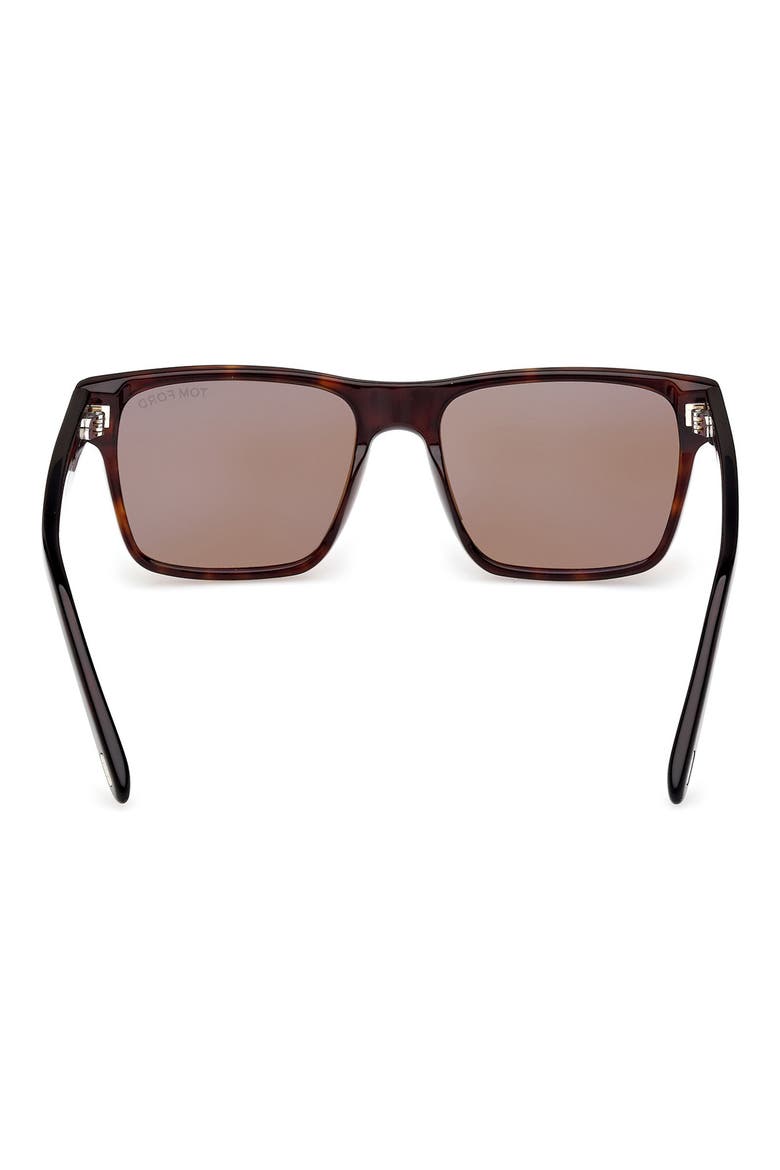 Calder 55mm Square Sunglasses (Nordstrom Exclusive), Alternate, color, SHINY DARK HAVANA ECO