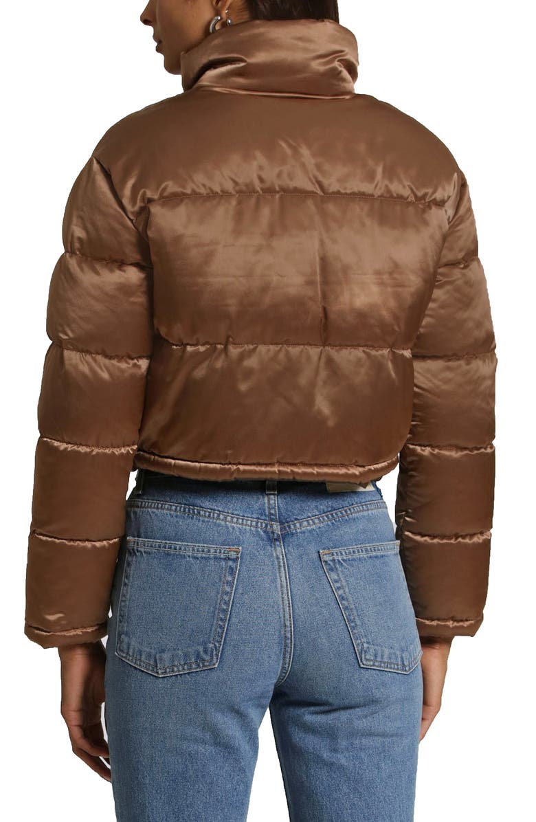 Avec Les Filles Quilted Satin Crop Puffer Jacket, Alternate, color, 