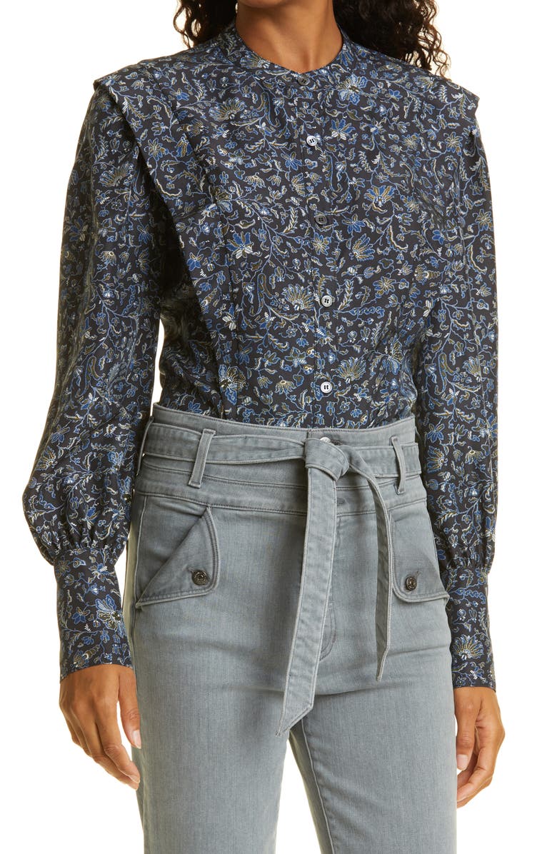 Veronica Beard Drela Print Silk Blouse, Main, color,