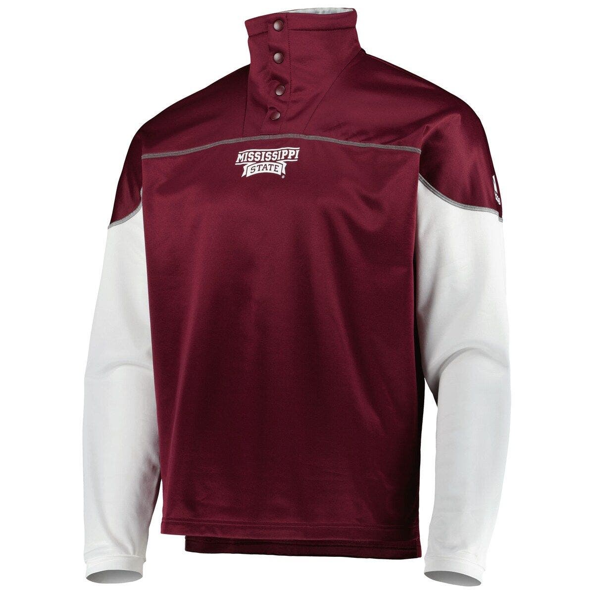 Men's adidas Maroon Mississippi State Bulldogs AEROREADY Knit Quarter ...