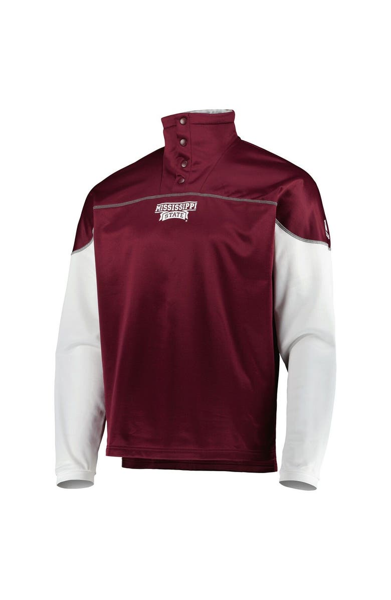 adidas Men's adidas Maroon Mississippi State Bulldogs AEROREADY Knit Quarter-Snap Jacket, Alternate, color, Maroon