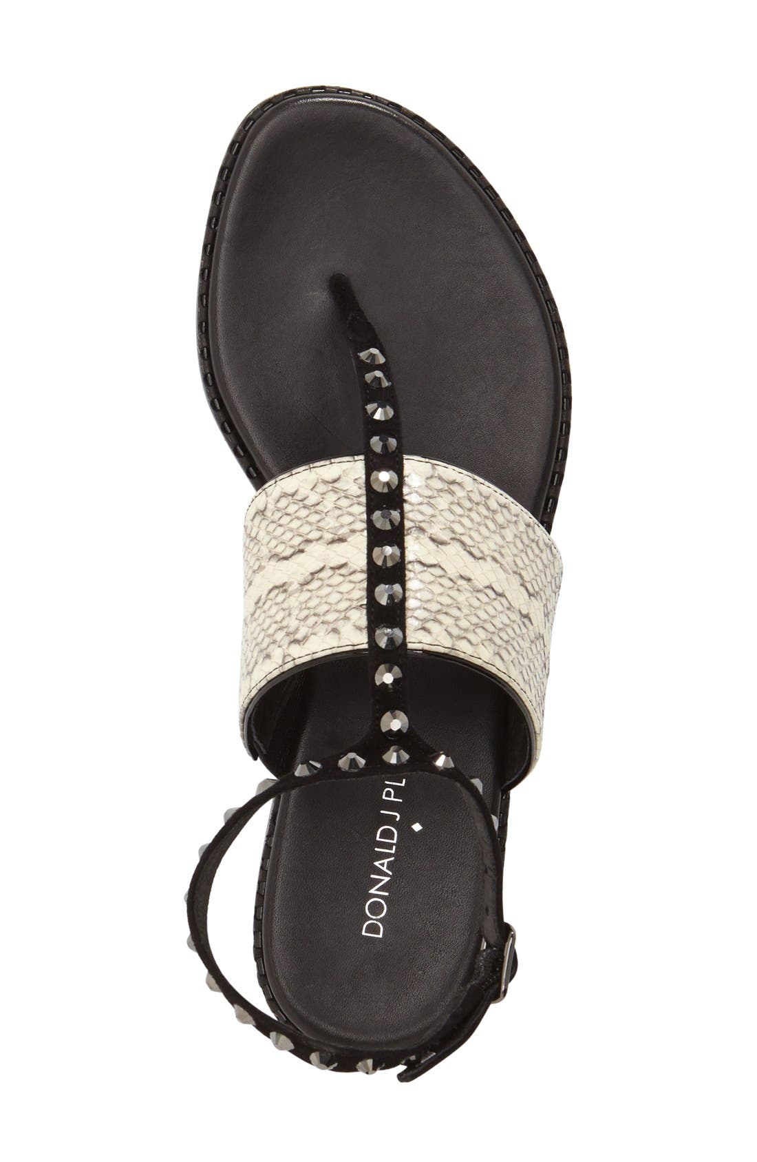 Donald J Pliner 'Lacy' Ankle Strap Sandal, Alternate, color, BLK/BONE
