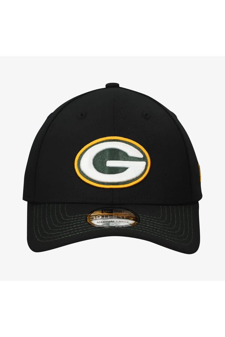 Men's New Era  Black Green Bay Packers Core Team 39THIRTY Flex Hat, Alternate, color, Black
