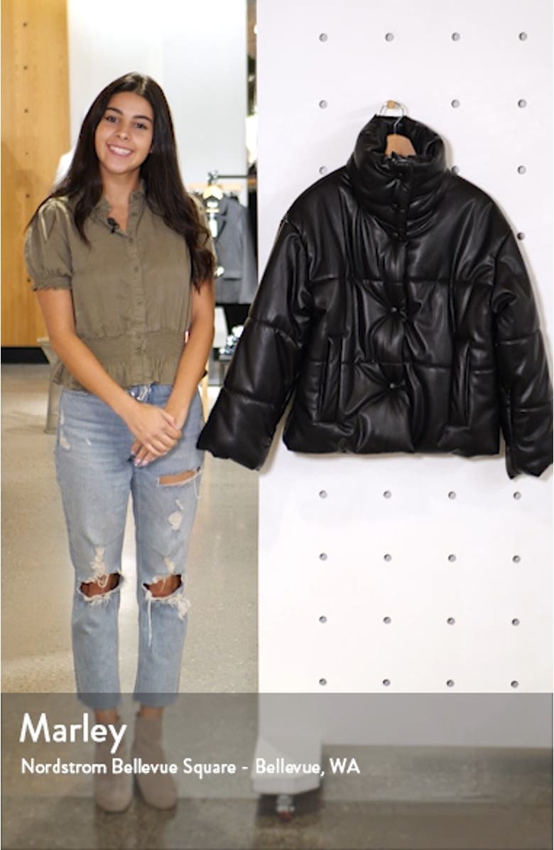 Hide Vegan Leather Puffer Jacket, sales video thumbnail