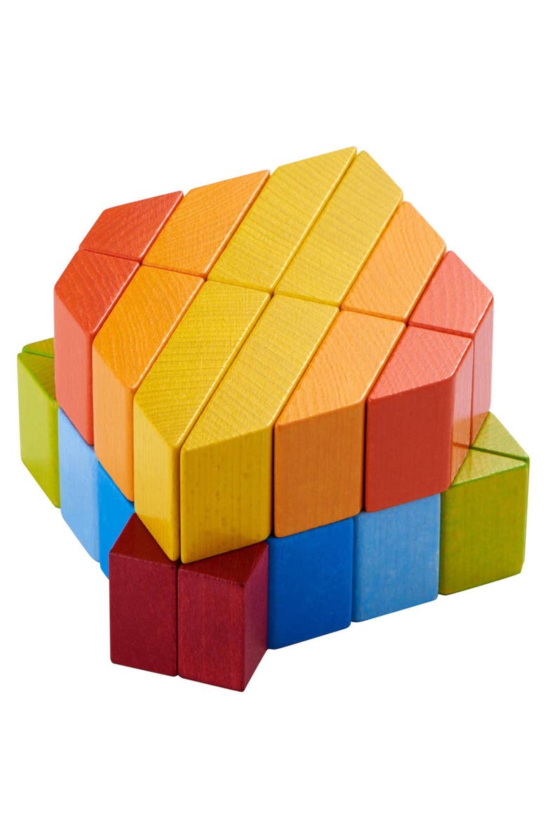 HABA 3D Arranging Game - Creative Stones Wooden Building Blocks & Stacking Toy for Toddlers - Wooden Montessori Toy with Pattern Cards, Alternate, color, Multi