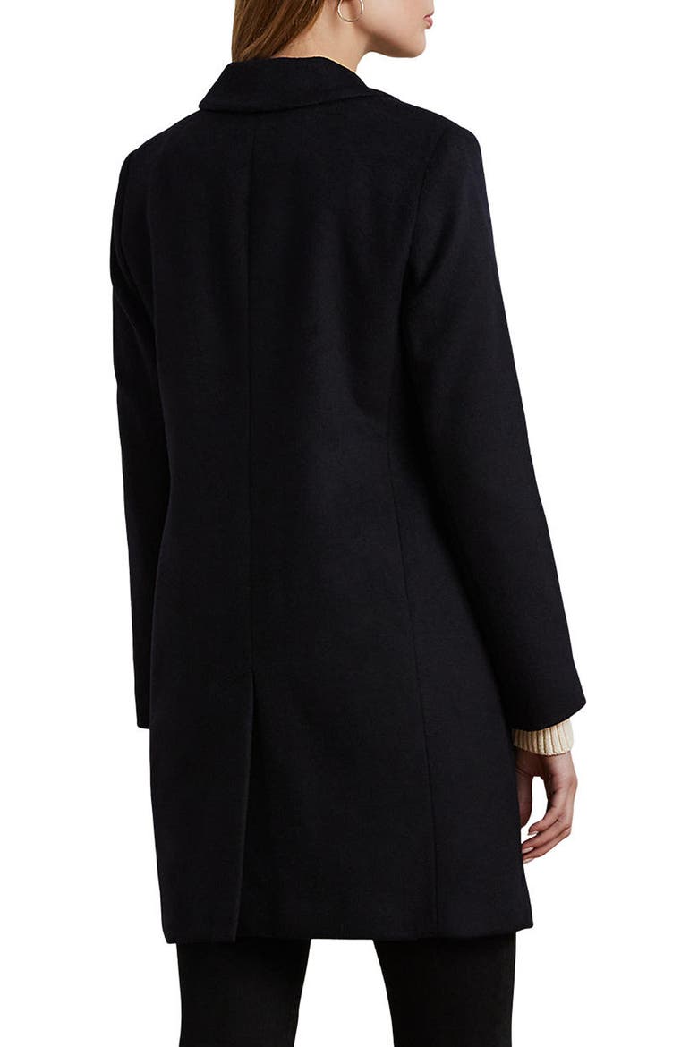 Longline Wool Blend Coat, Alternate, color, BLACK