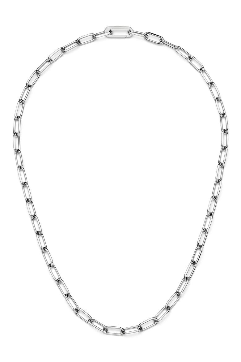 Classic Paperclip Chain Necklace, Main, color, SILVER