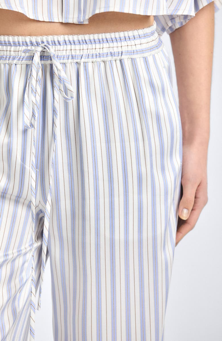 Derek Lam 10 Crosby Aurely Drawstring Wide Leg Pants, Alternate, color, Lisbon Blue Stripe