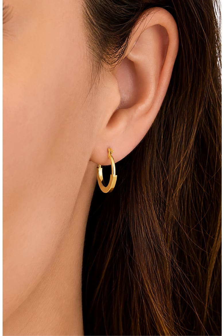 14k Gold Lock Hoop Earrings, Alternate, color, 14K YELLOW GOLD