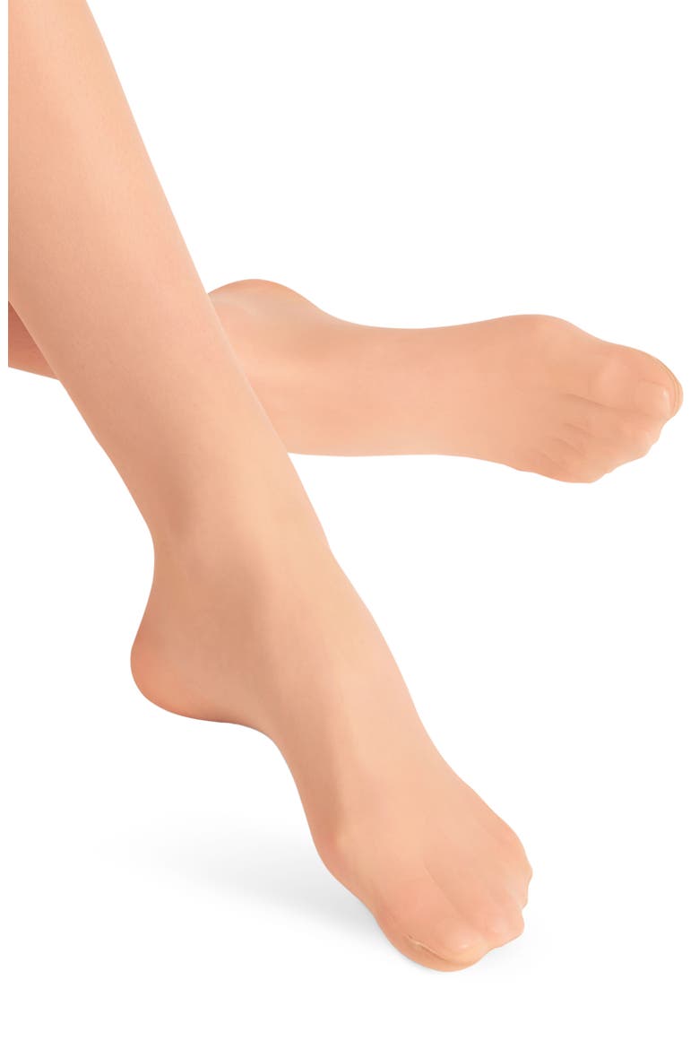 Matte Deluxe 20-Denier Stay-Up Stockings, Alternate, color, POWDER/ BLACK