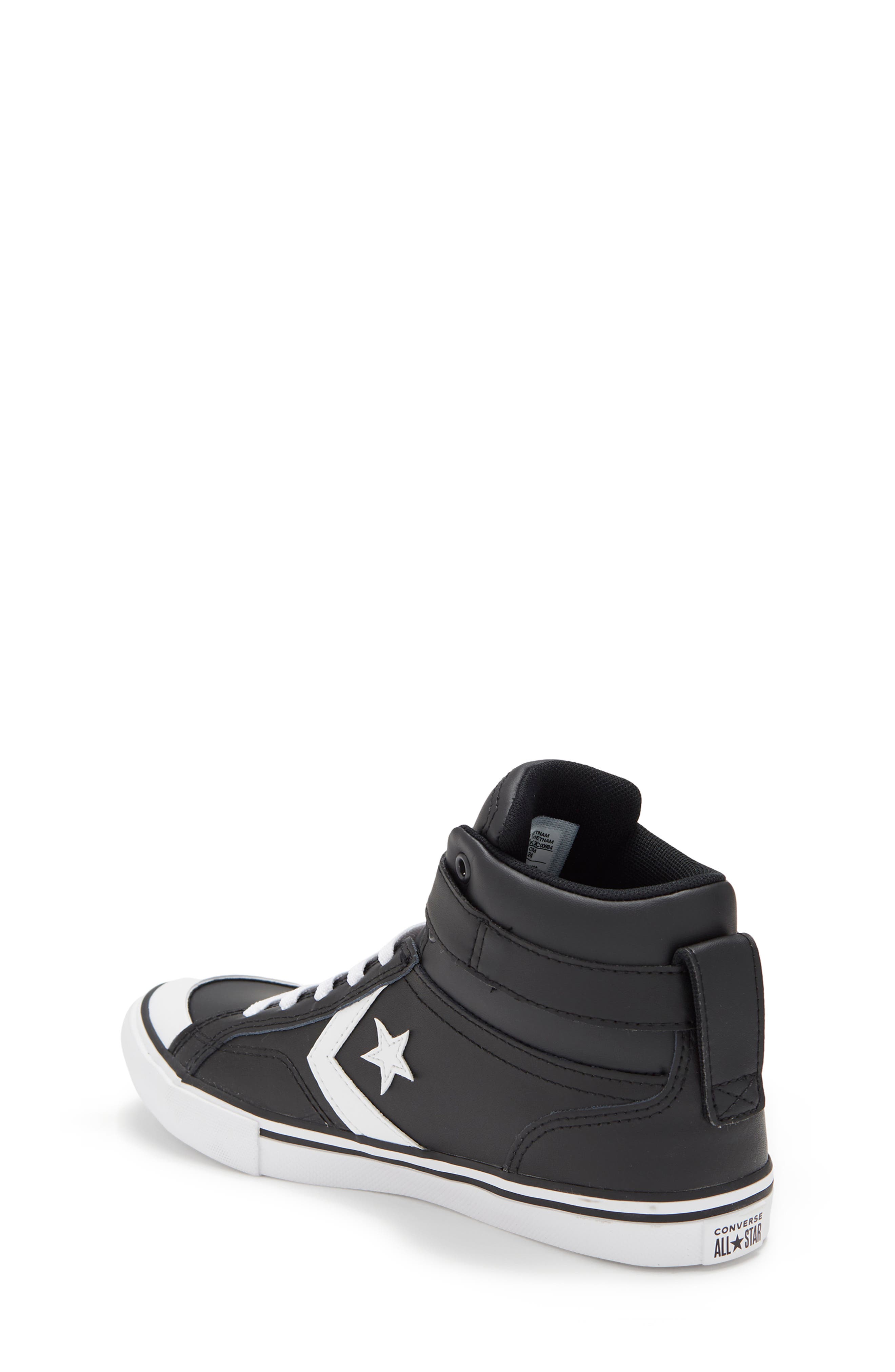 Converse Kids' Pro Blaze High Top Sneaker, Alternate, color, Black/ White/ White