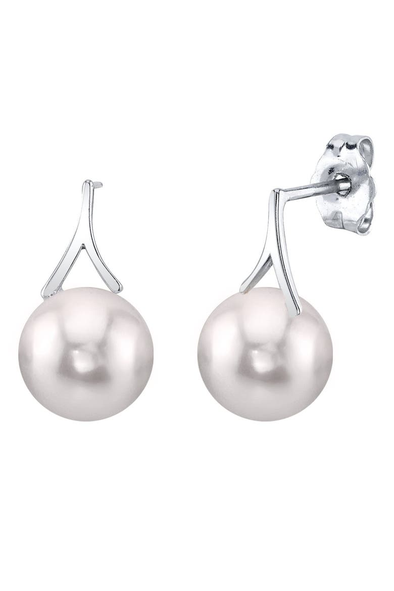 Japanese Akoya Pearl Lindsey Earrings, Main, color, White Gold