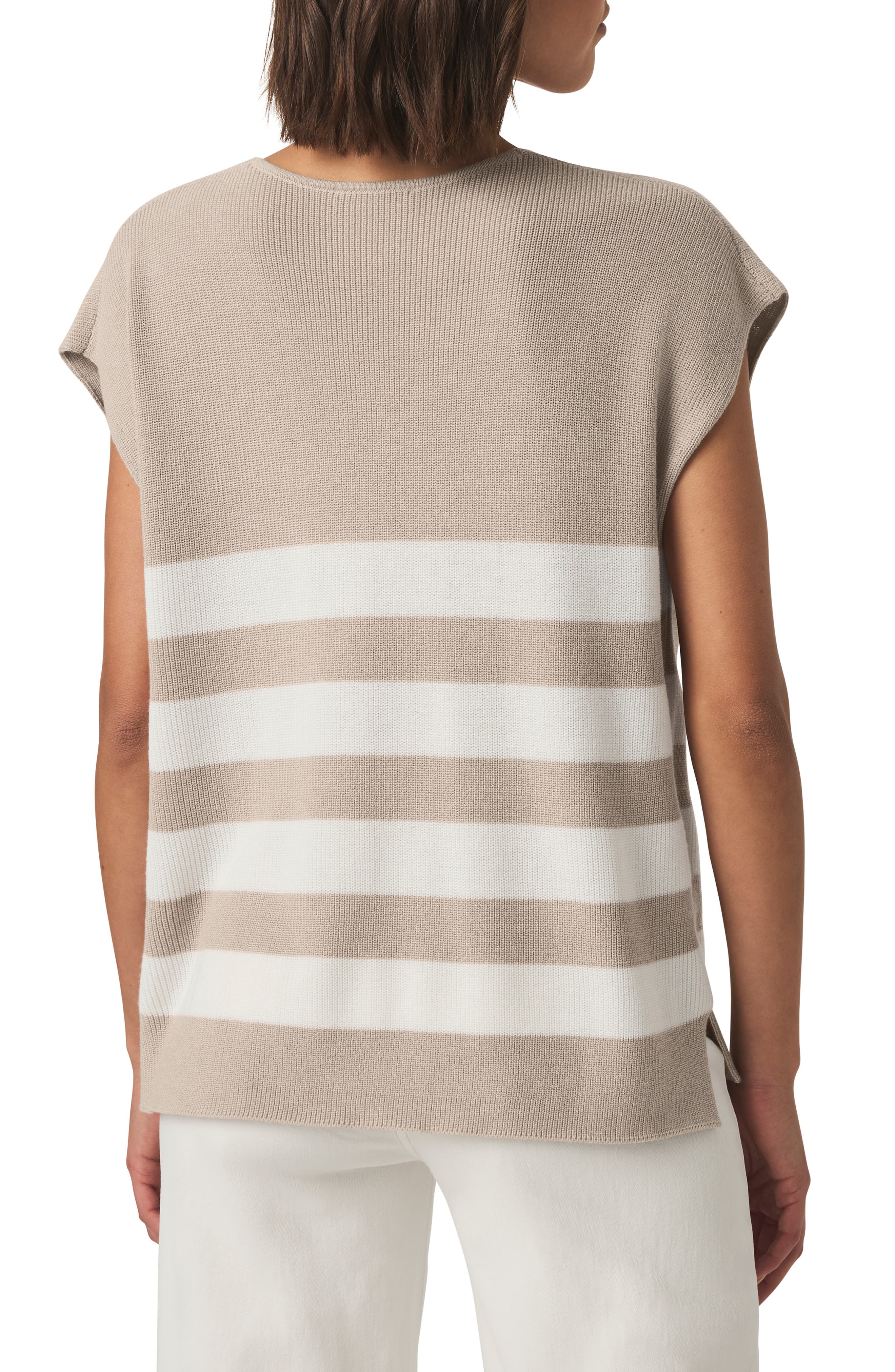 Octavia Stripe V-Neck Short Sleeve Sweater - image 2