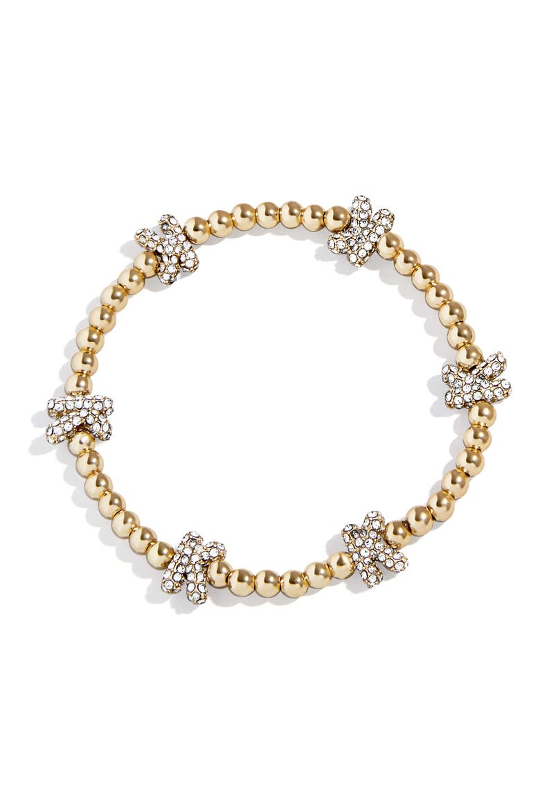 Pavé Pisa Station Beaded Bracelet, Main, color, GOLD K