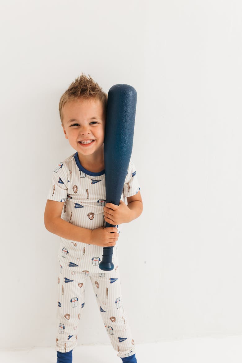 Baseball Two-Piece Sleepwear Set, Alternate, color, Blue Baseball