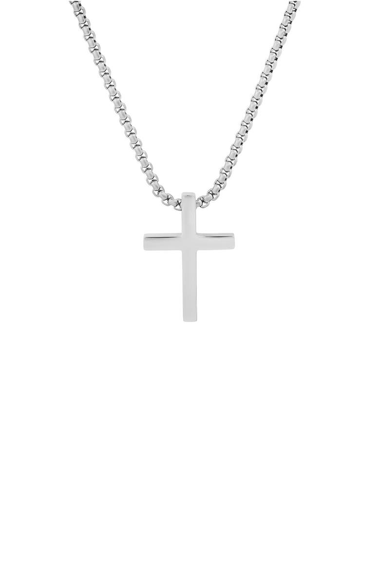 HMY JEWELRY Stainless Steel Cross Pendant Necklace, Alternate, color, 