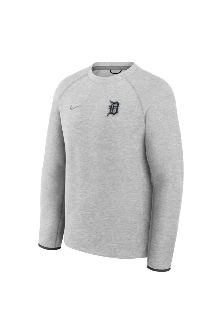 Men's Nike Heather Charcoal Detroit Tigers Tech Fleece Raglan Sweatshirt, Alternate, color, Heather Charcoal