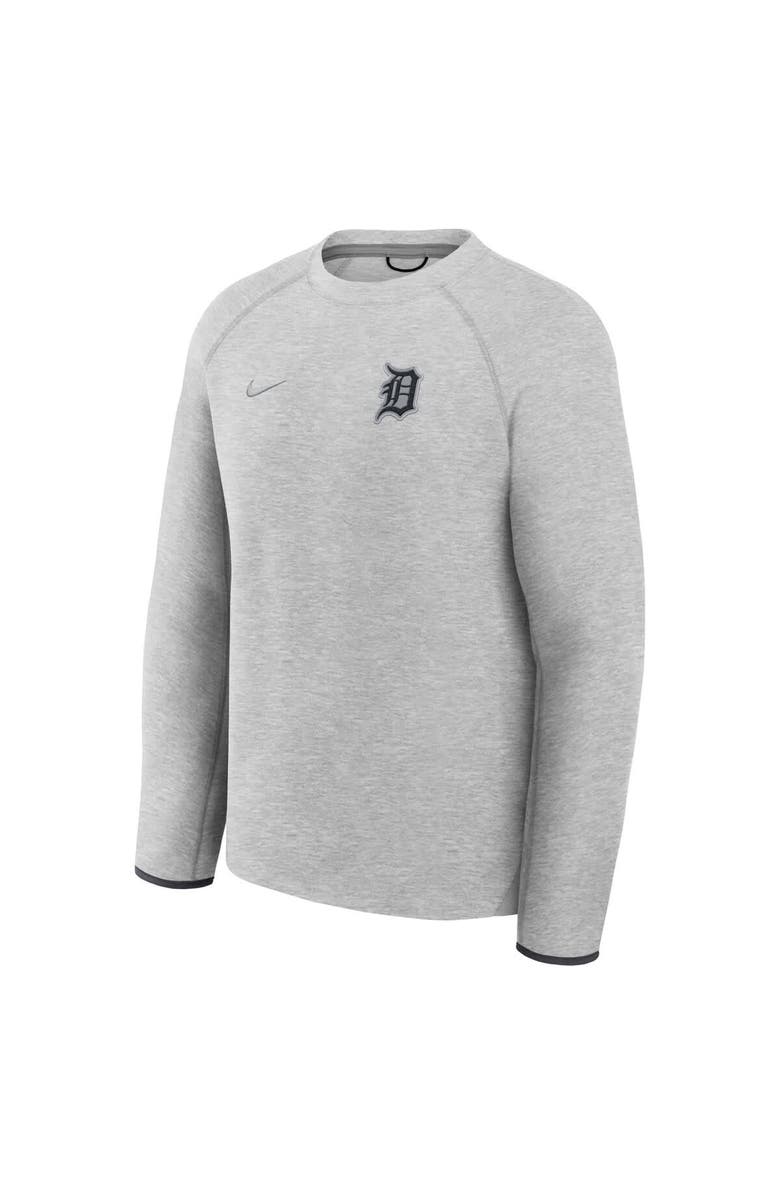 Nike Men's Nike Heather Charcoal Detroit Tigers Tech Fleece Raglan Sweatshirt, Alternate, color, Heather Charcoal