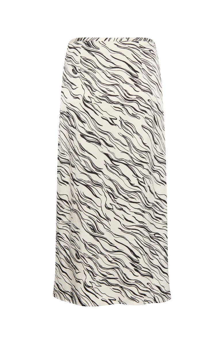 Soaked in Luxury Vinka Wrap Midrise Waist Maxi Skirt, Alternate, color, White/Black Wave Print
