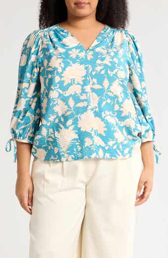 Floral Balloon Sleeve Top