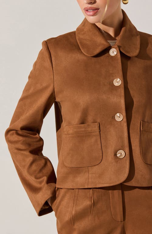 Astr The Label Jude Faux Suede Jacket In Brown