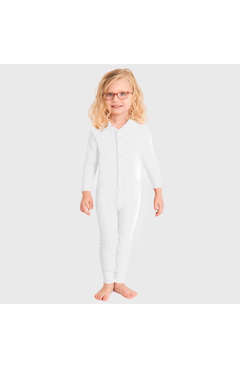 CITY THREADS Kids' Soft & Cozy Thermal One-Piece Union Christmas Outfit Suit, Main, color, White