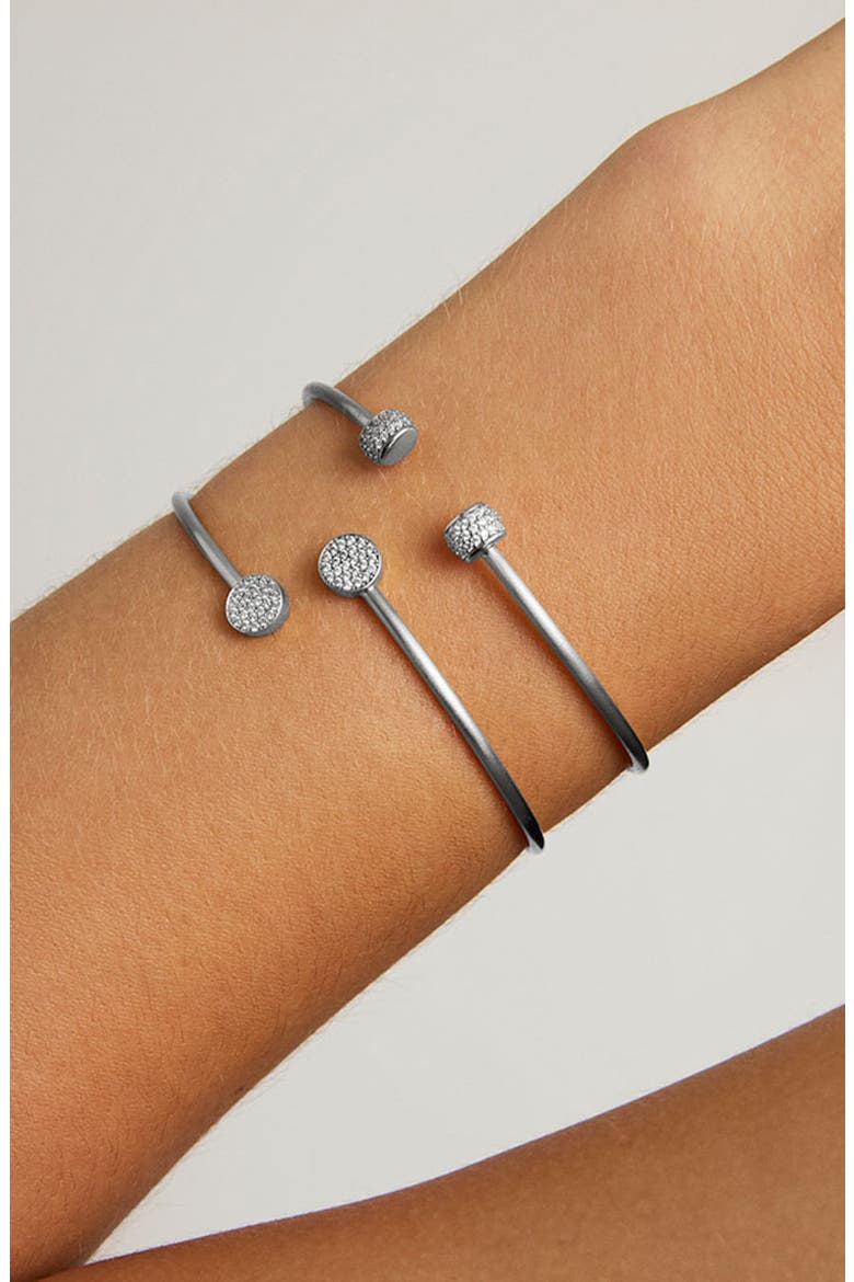 Juliette Pavé Twist Bangle, Alternate, color, WHITE TOPAZ/ SILVER