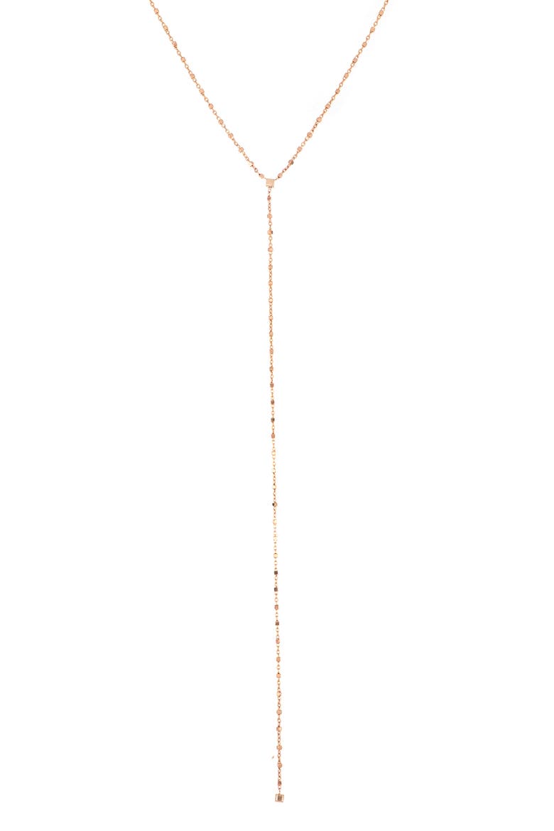 14K Gold Station Y-Necklace (Nordstrom Exclusive), Main, color, ROSE GOLD