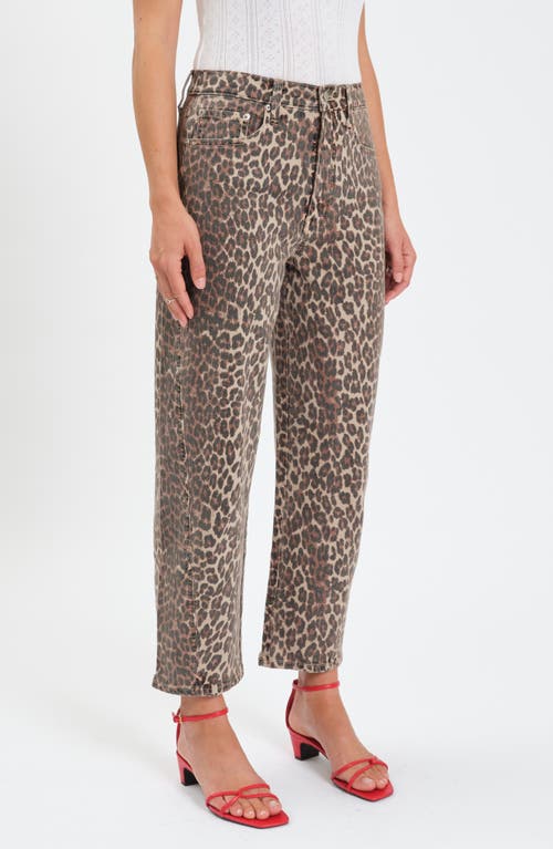 Daze Westward High Waist Ankle Barrel Leg Jeans In Brown