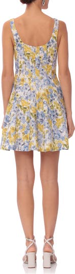 Linen Blend Fit & Flare Minidress