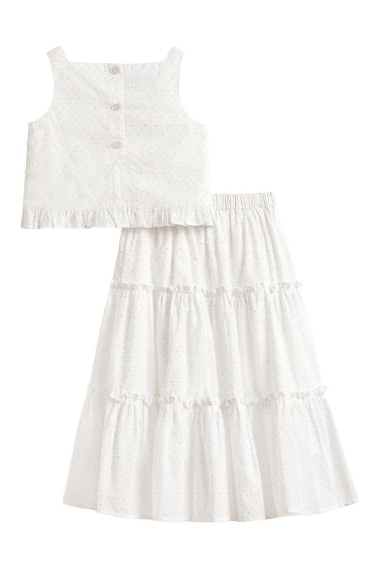 Kids' Kimberly Ruffled Tank & Maxi Skirt Set, Alternate, color, WHITE