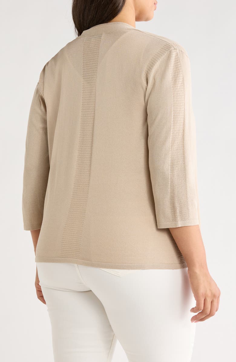 KASPER Open Front Cardigan, Alternate, color, Summer Straw