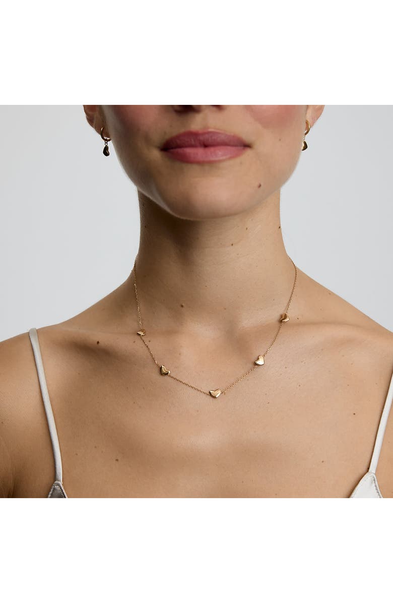 D.LOUISE Bubble Heart Charm Necklace, Alternate, color, Gold
