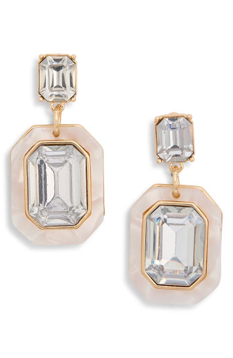 Emerald Cut Cubic Zirconia Drop Earrings