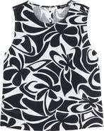 Madewell Suki Abstract Print Linen Top