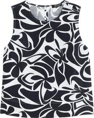 Madewell Suki Abstract Print Linen Top
