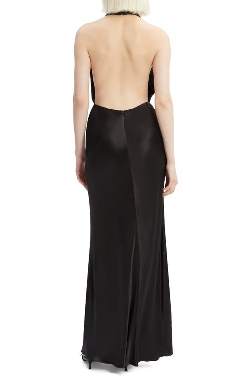 Bardot Cowl-neck Backless Maxi Dress In Black