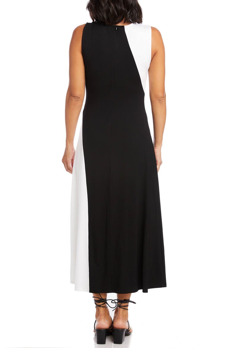 Sleeveless Colorblock Midi Dress, Alternate, color, BLACK WITH WHITE