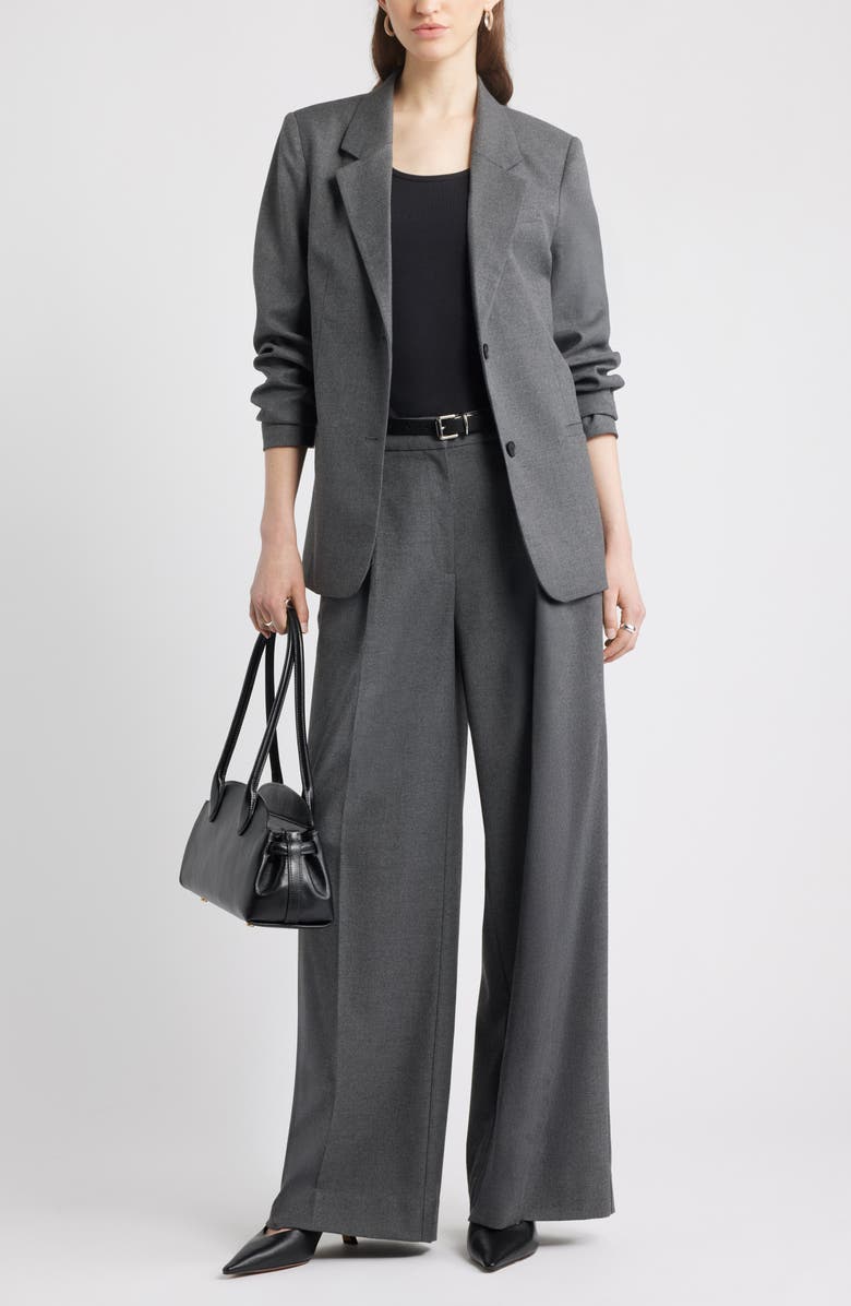 Nordstrom Heathered Wide Leg Pants, Alternate, color, Grey Medium Charcoal Heather