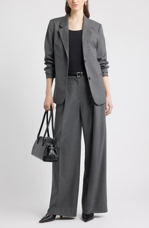 Nordstrom Heathered Wide Leg Pants In Gray