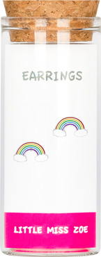 Little Miss Zoe Kids' Sterling Silver Rainbow Stud Earrings in Gift Bottle
