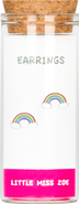 Little Miss Zoe Kids' Sterling Silver Rainbow Stud Earrings in Gift Bottle