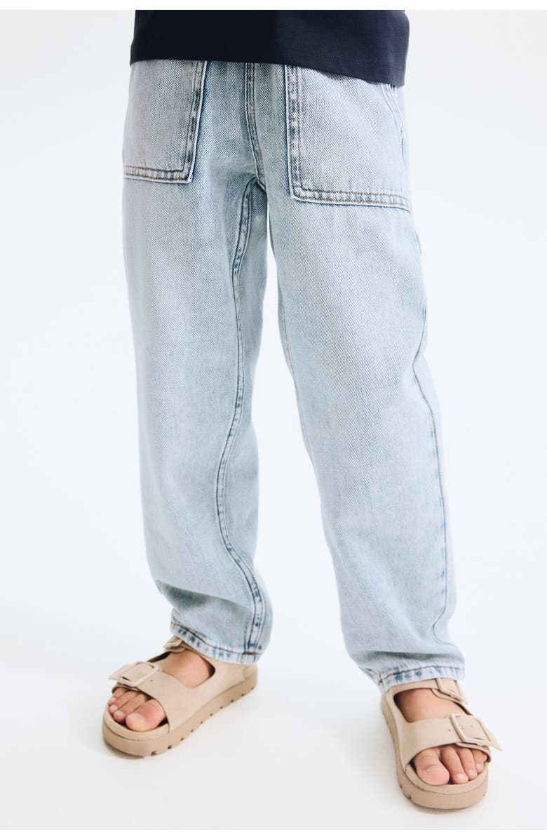 H&M Cotton Denim Trousers, Alternate, color, Light Denim Blue