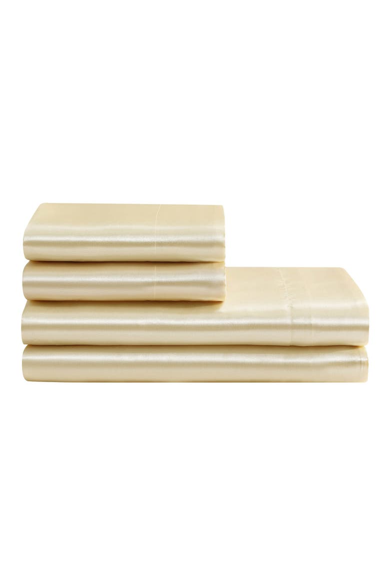 Silky Satin Sheet Set, Main, color, ANTIQUE GOLDEN HONEY