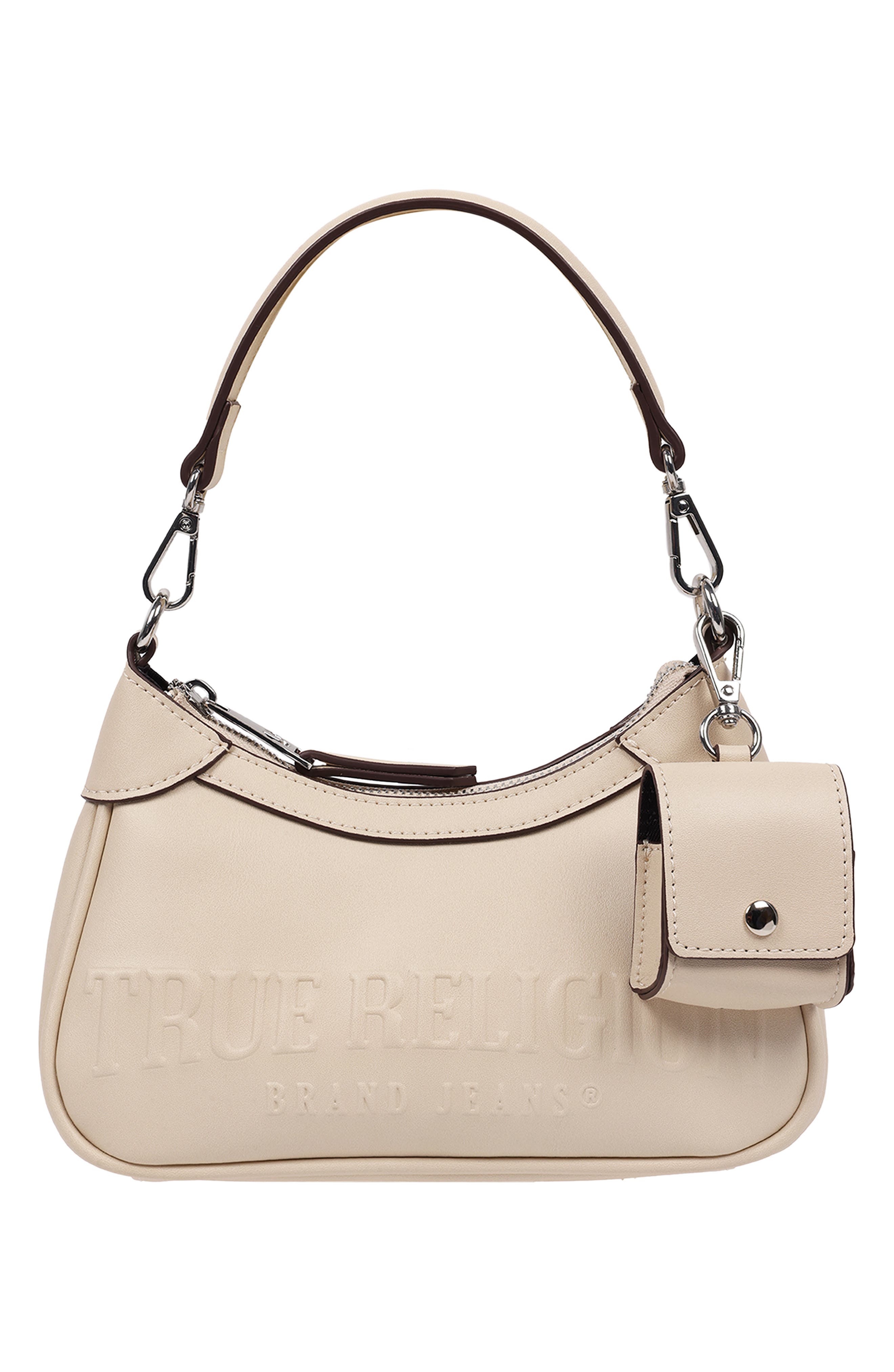 True Religion Punto Logo Zip Shoulder Bag, Alternate, color, 