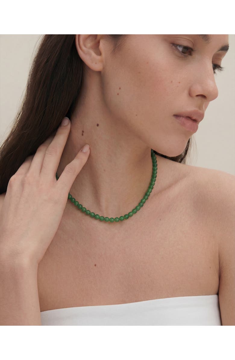 seree Forest Green chalcedony beaded necklace, Alternate, color, 