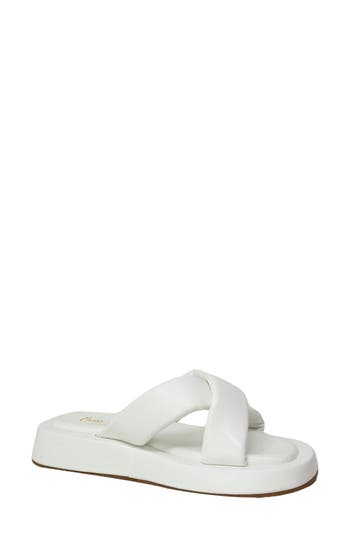 CHASE & CHLOE CHASE AND CHLOE CROSSOVER FLATFORM SLIDE SANDAL 