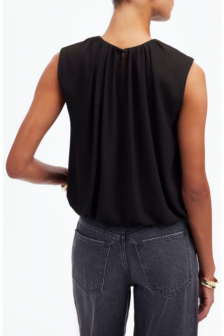 Sleeveless Chiffon Bubble Top, Alternate, color, TRUE BLACK